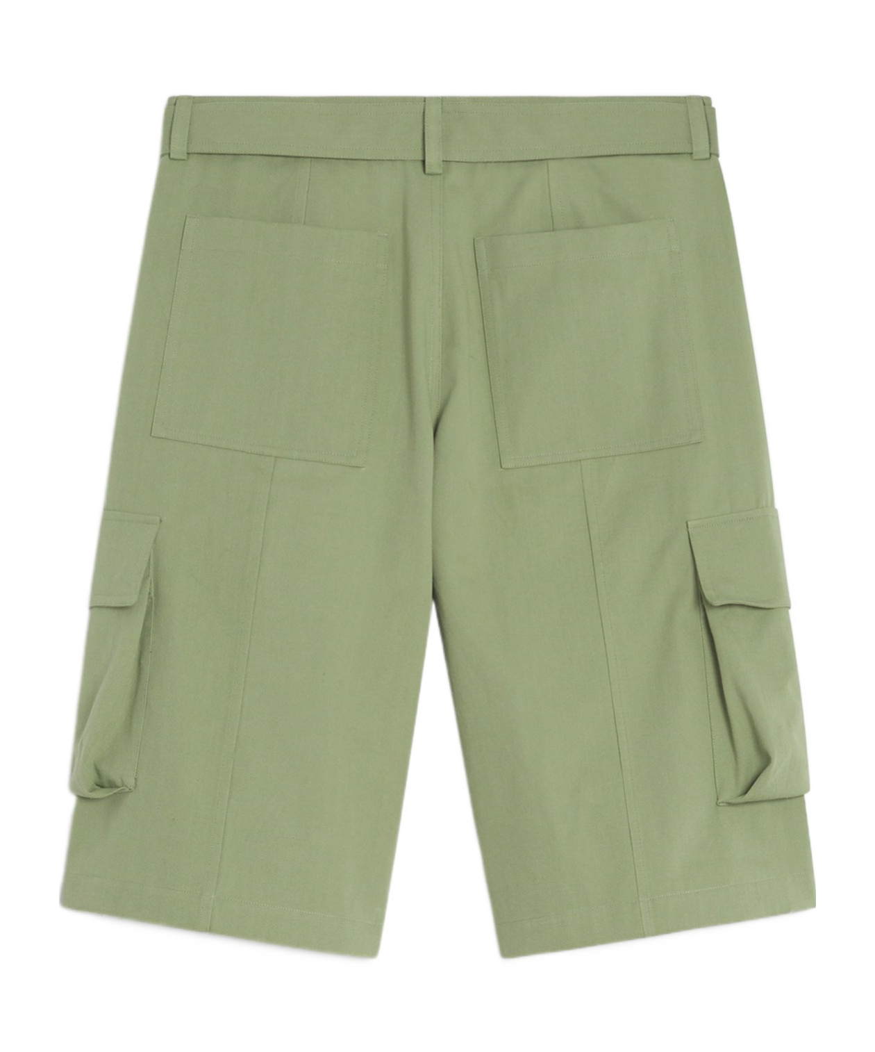 Maison Kitsuné Bermuda Shorts With Belt Loops And Pockets In Green