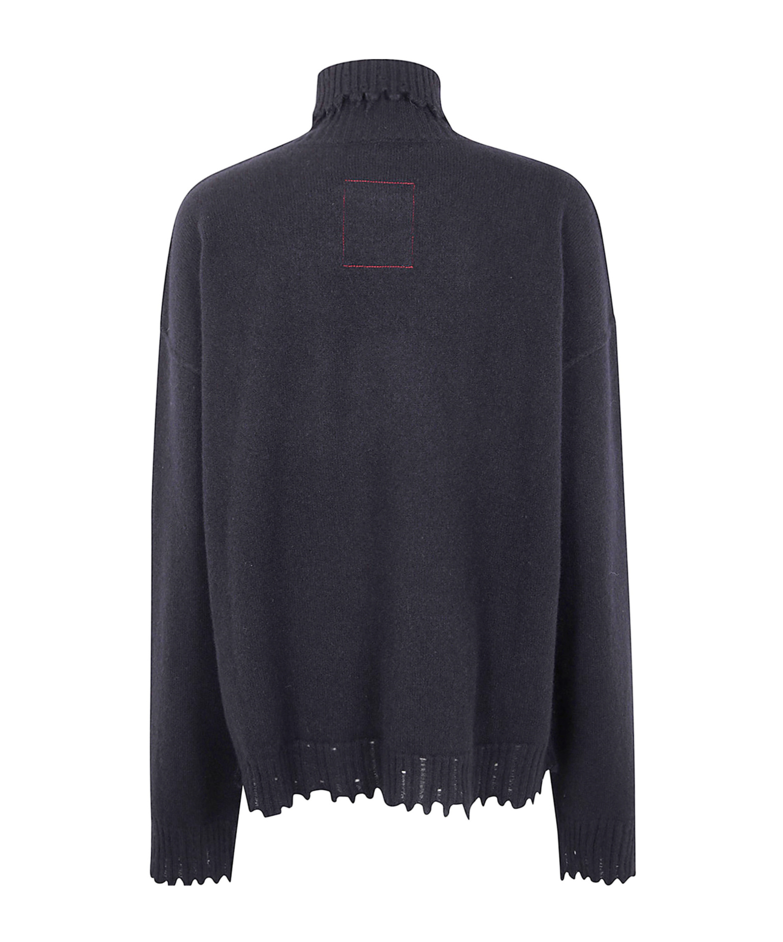 Uma Wang Turtleneck Frayed-hem Sweater In Blue