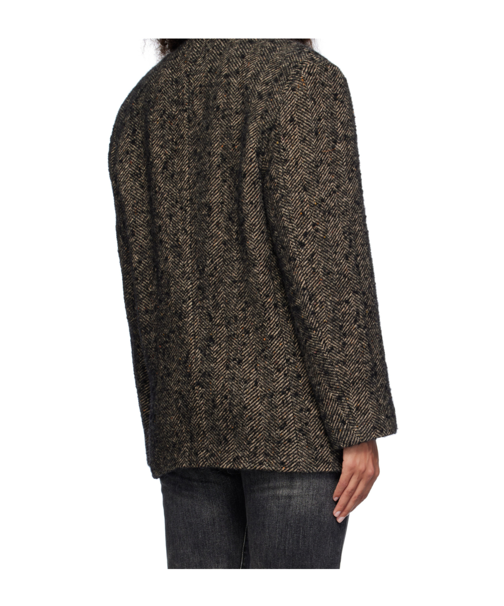 R13 Herringbone Blazer In Black