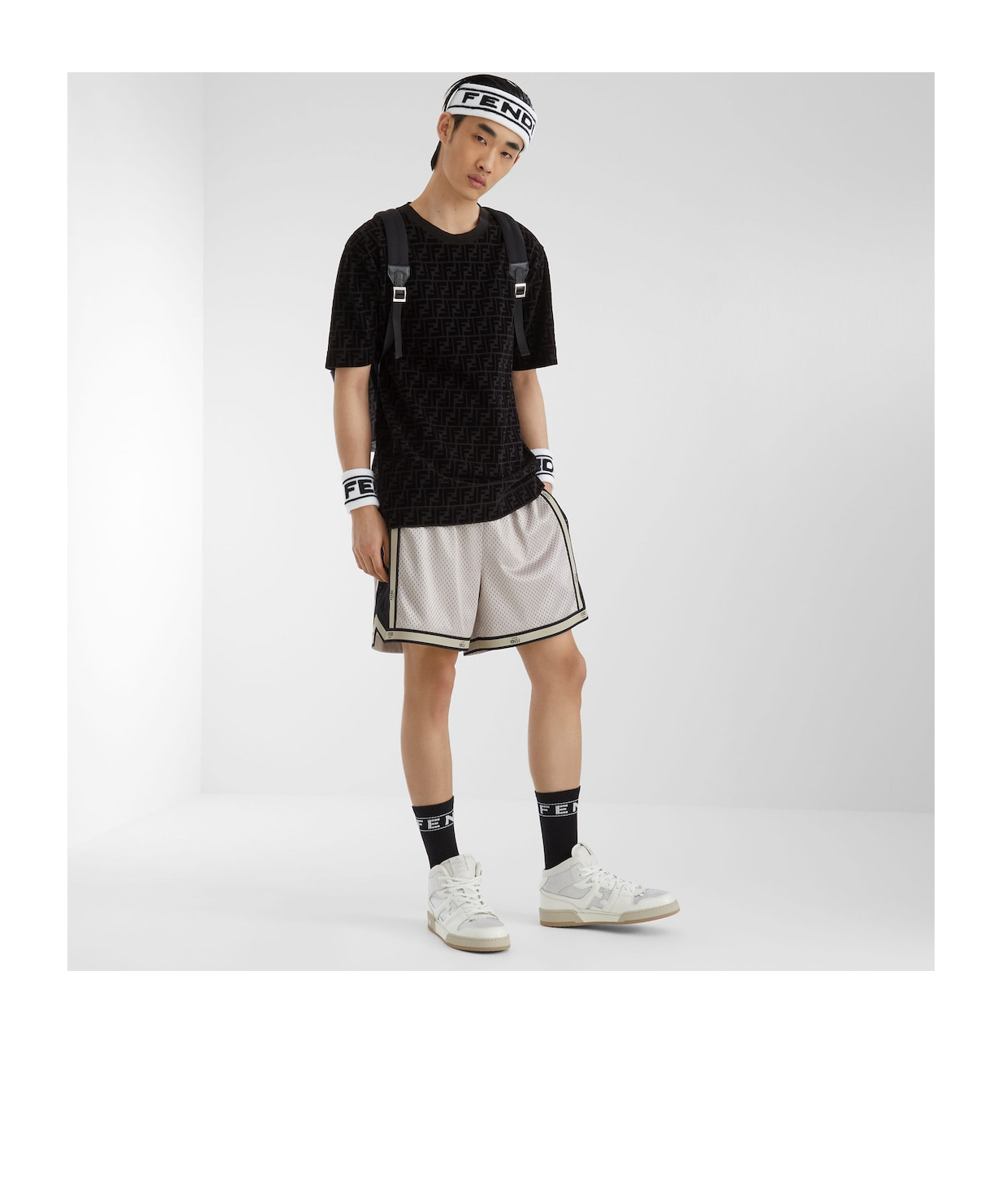 Fendi Headband And Wristband Set In White
