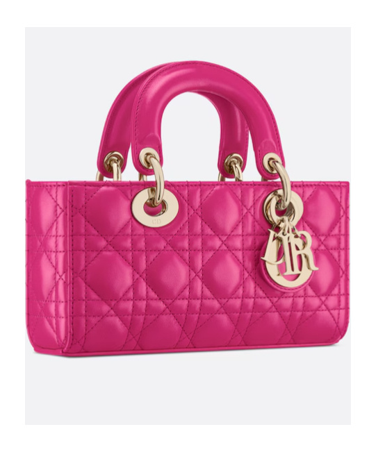 Dior Lady D-joy Small Leather Shoulder Bag In Pink