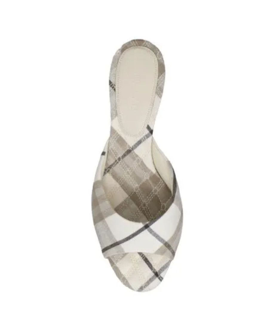 Burberry Plaid High-heeled Sandals In Brown