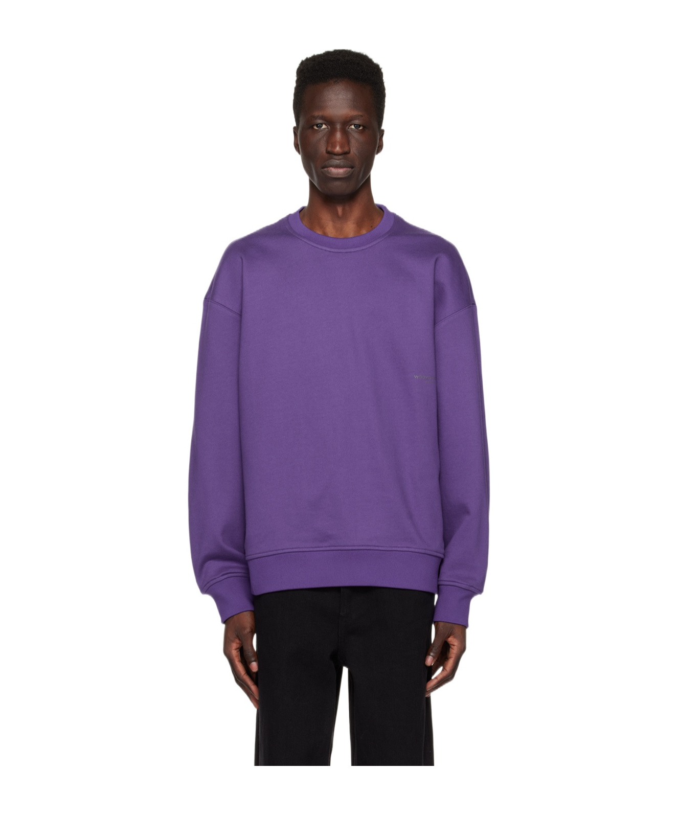 Shop Wooyoungmi Round Collar Long Sleeve Sweater In Purple