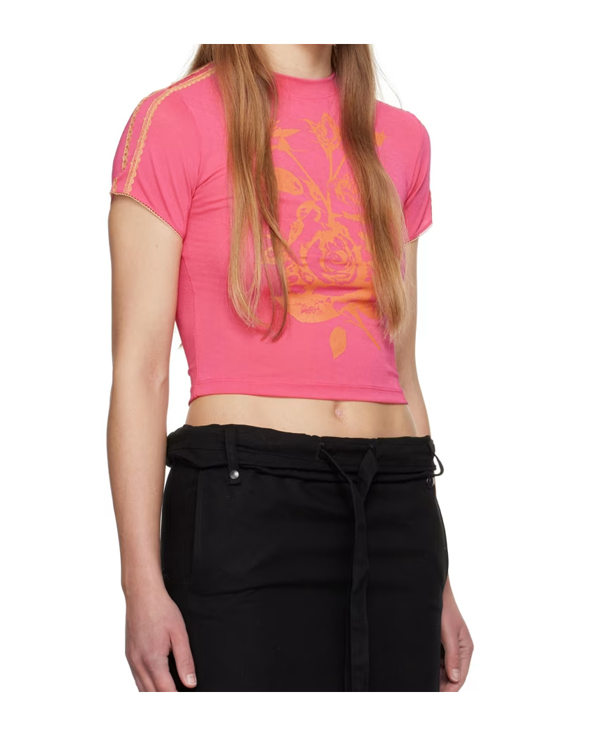 Open Yy Rose Baby T-shirt In Pink