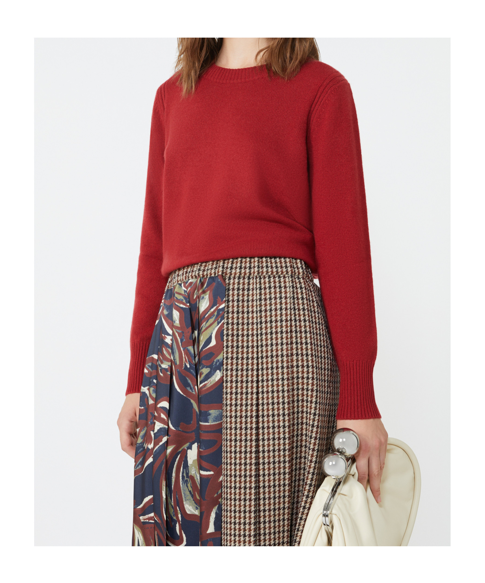 Weekend Max Mara Silk And Wool Yarn Pullover In Red