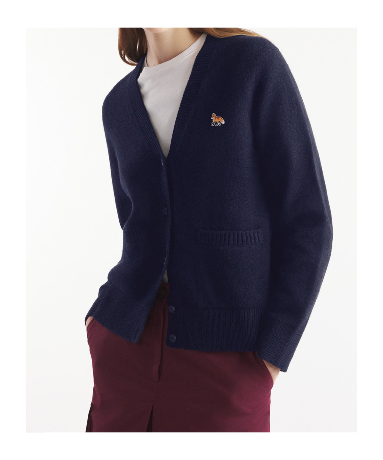 MAISON KITSUNÉ BABY FOX-PATCH CARDIGAN 