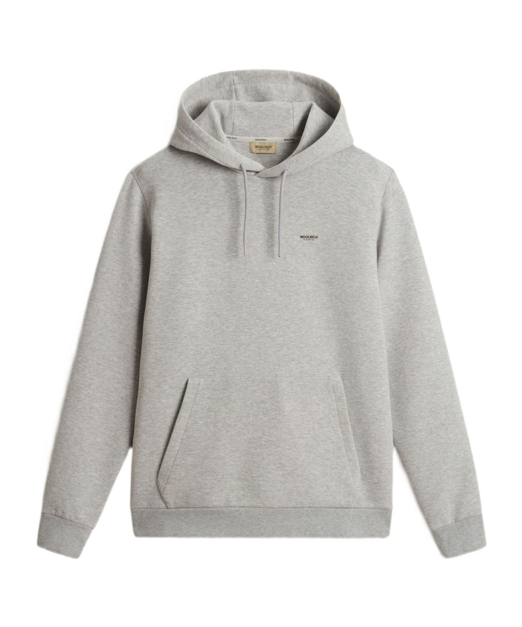 Woolrich Light Grey Hoodie With Adjustable Drawstring In Blue