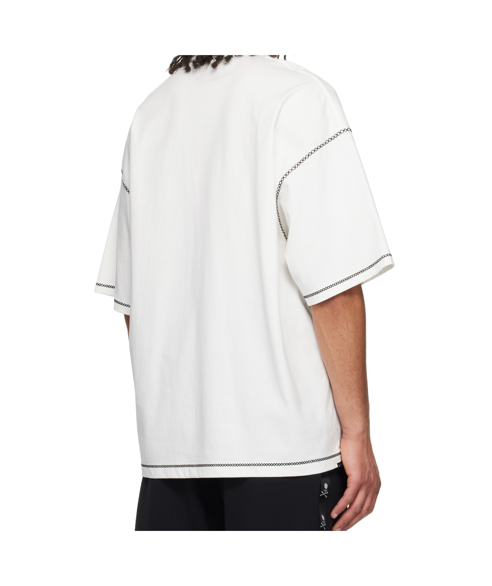 Mastermind Japan White Boxy Cross-stitch T-shirt In White
