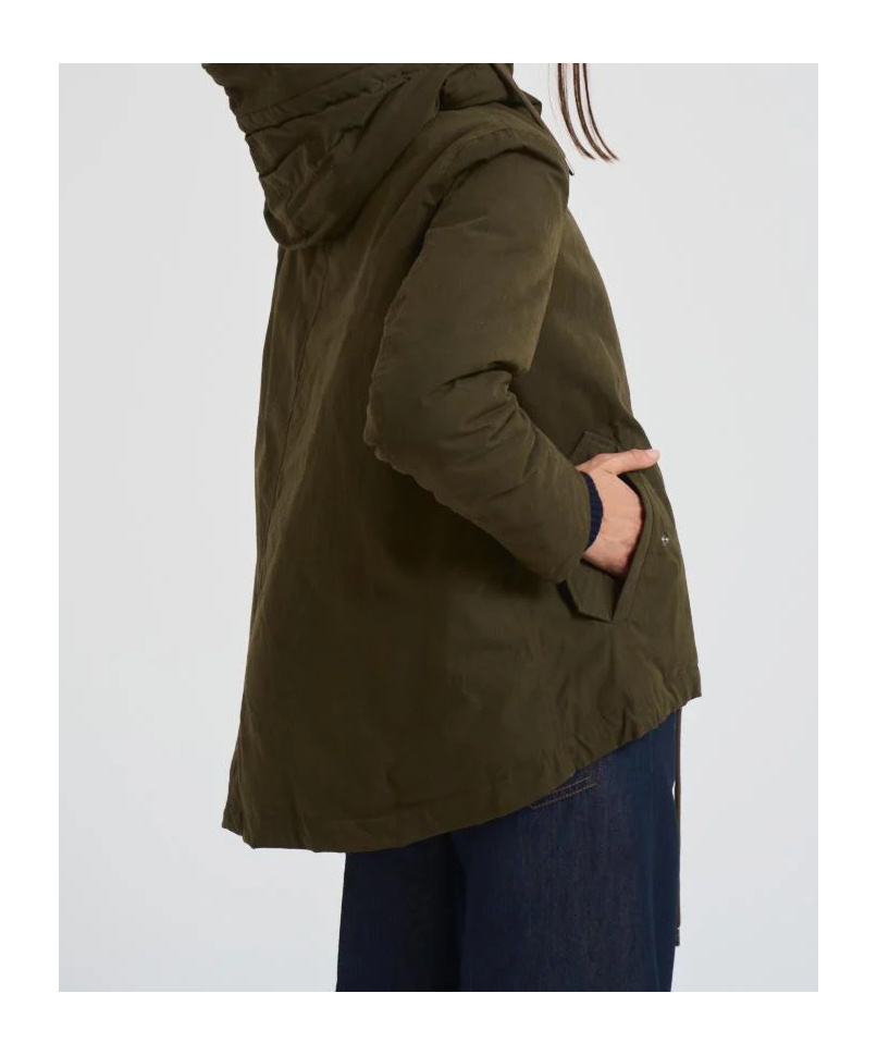 Herno Long-sleeved Hooded Down Jacket In Brown