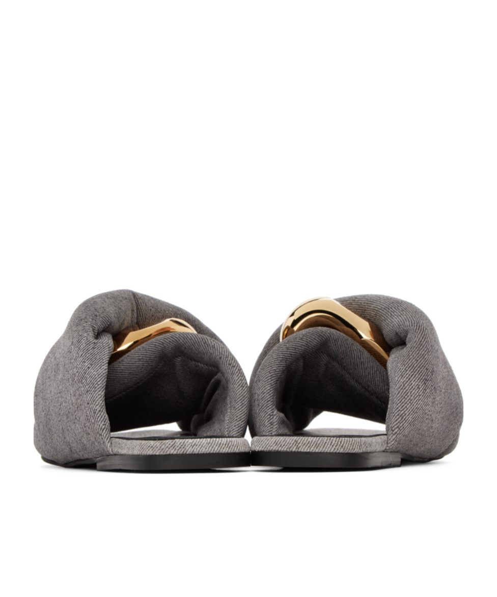Jw Anderson Chain Twist Flip Flops In Gray