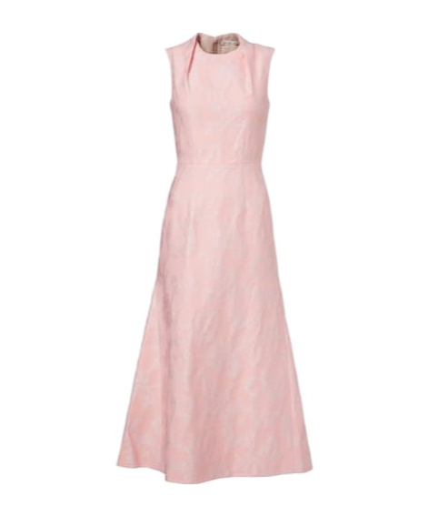 Emilia Wickstead Kissa Jacquard Midi Dress In Pink