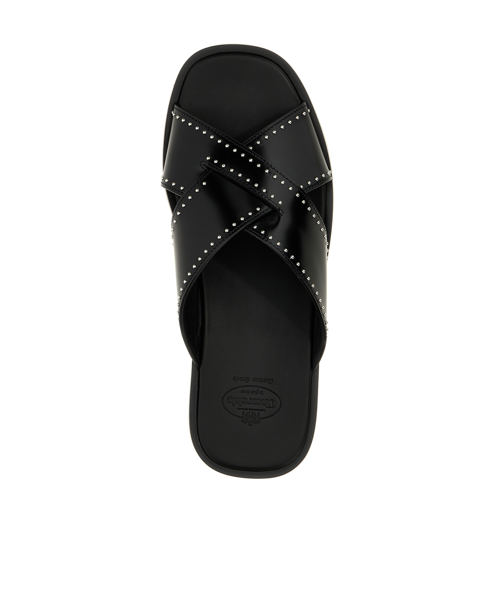 Shop Church's Stud-embellished Slides In Black