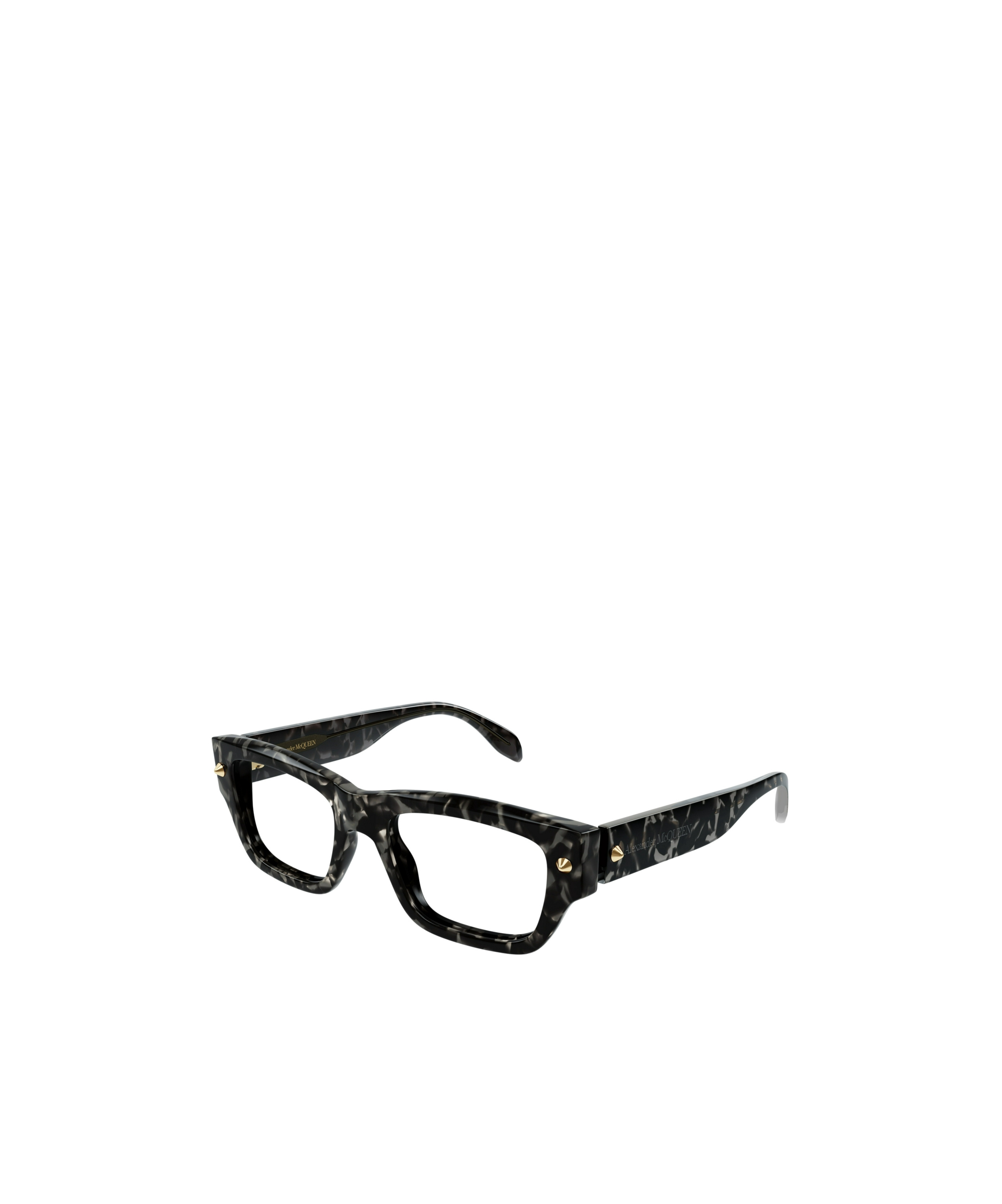 Alexander Mcqueen Spike Studs Wayfarer Glasses In Black