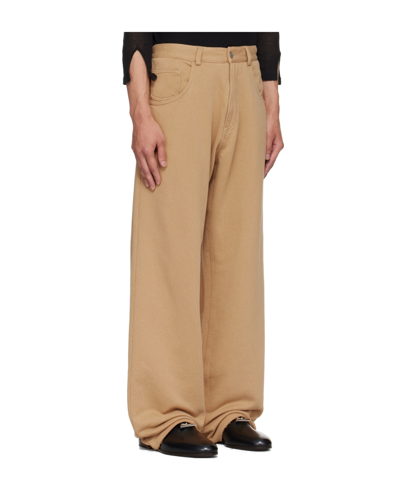 Mm6 Maison Margiela Wide-leg Casual Pants In Brown