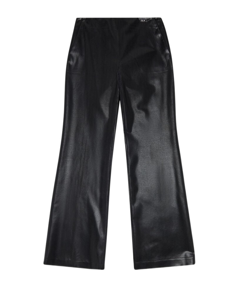 Diesel Mid-rise Flared Trousers In Black