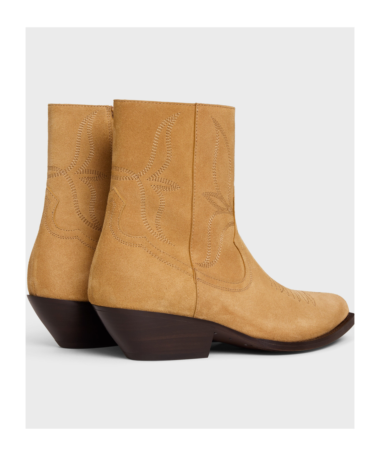 Celine Leon Quilted Chain Boots In Brown