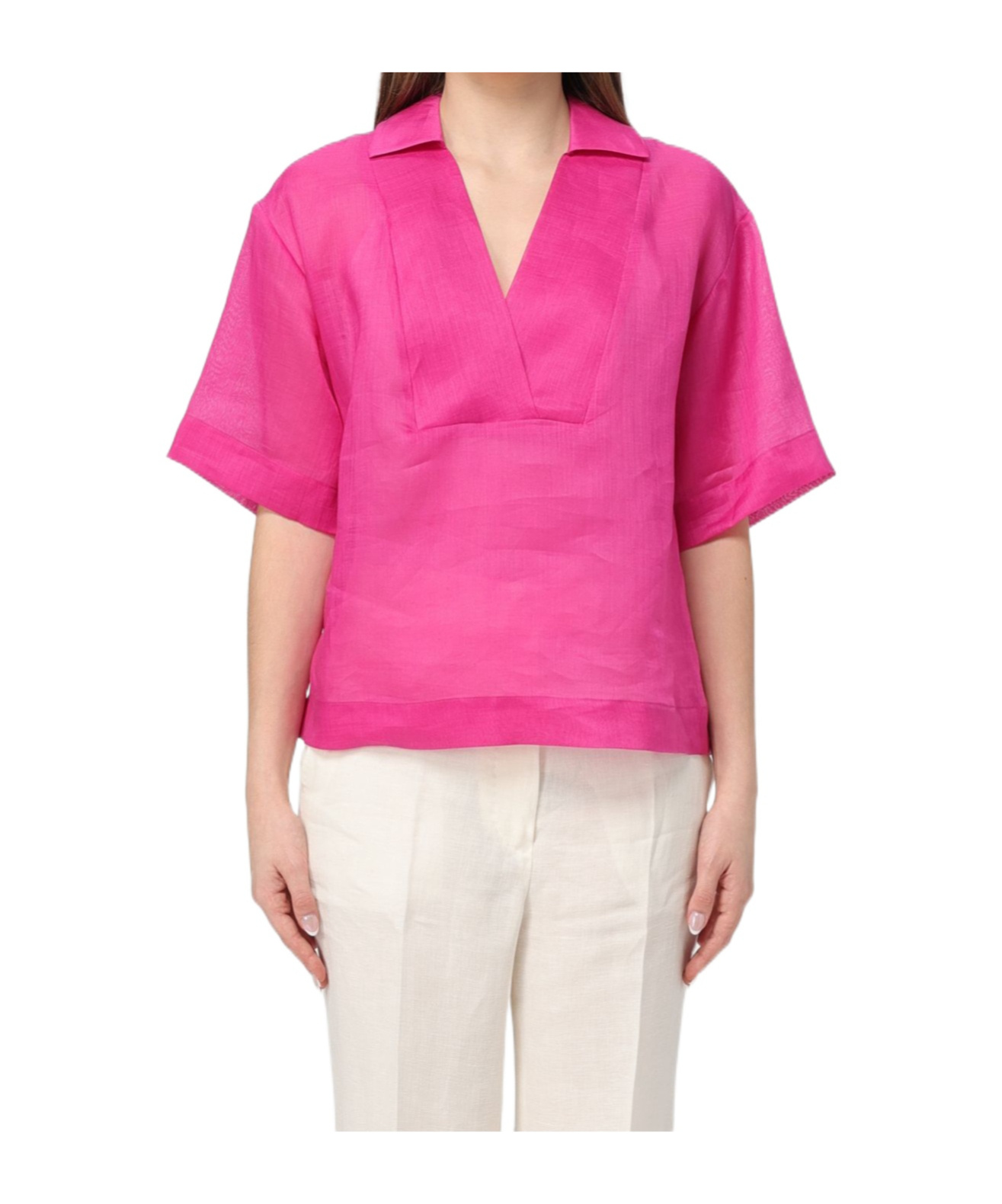 Max Mara Short-sleeved Polo Shirt In Pink