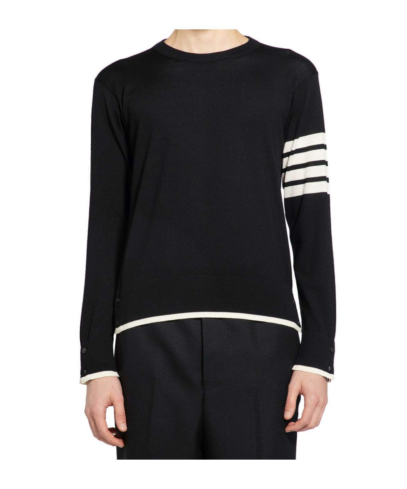 THOM BROWNE THOM BROWNE 4-BAR STRIPED CREWNECK JUMPER