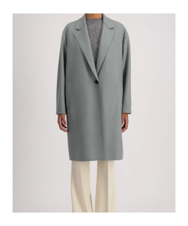 Harris Wharf London Long-sleeved Wool Cashmere Coat In Gray