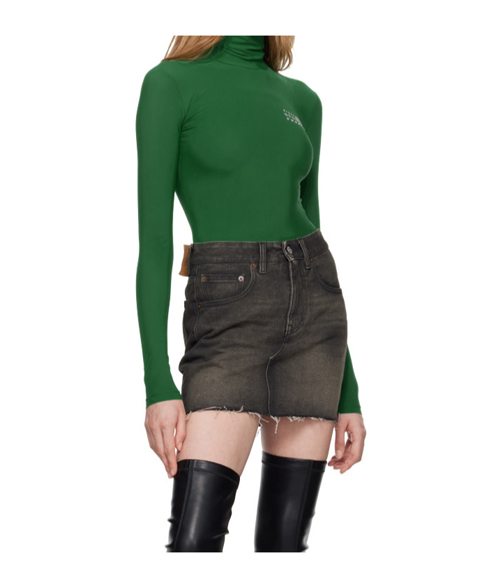 Mm6 Maison Margiela Long-sleeved Jumpsuit In Green