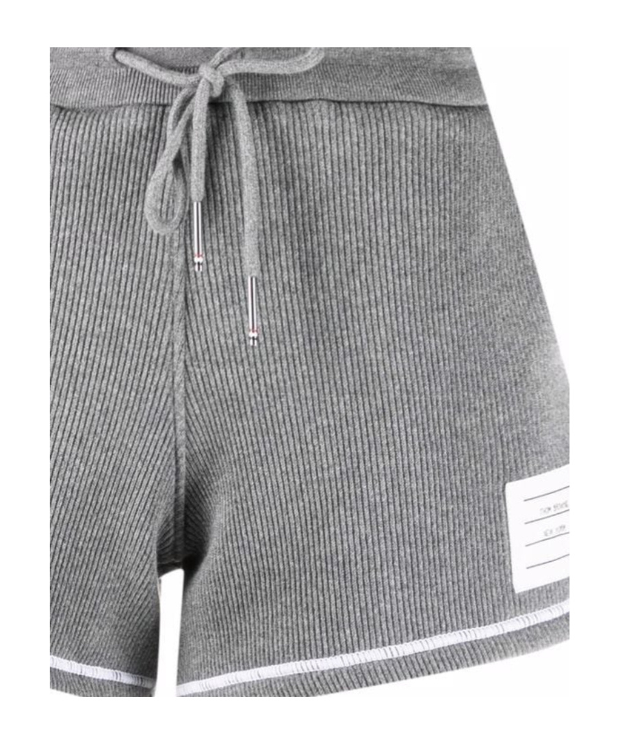 Thom Browne Loopback Cotton Knitted Shorts In Gray