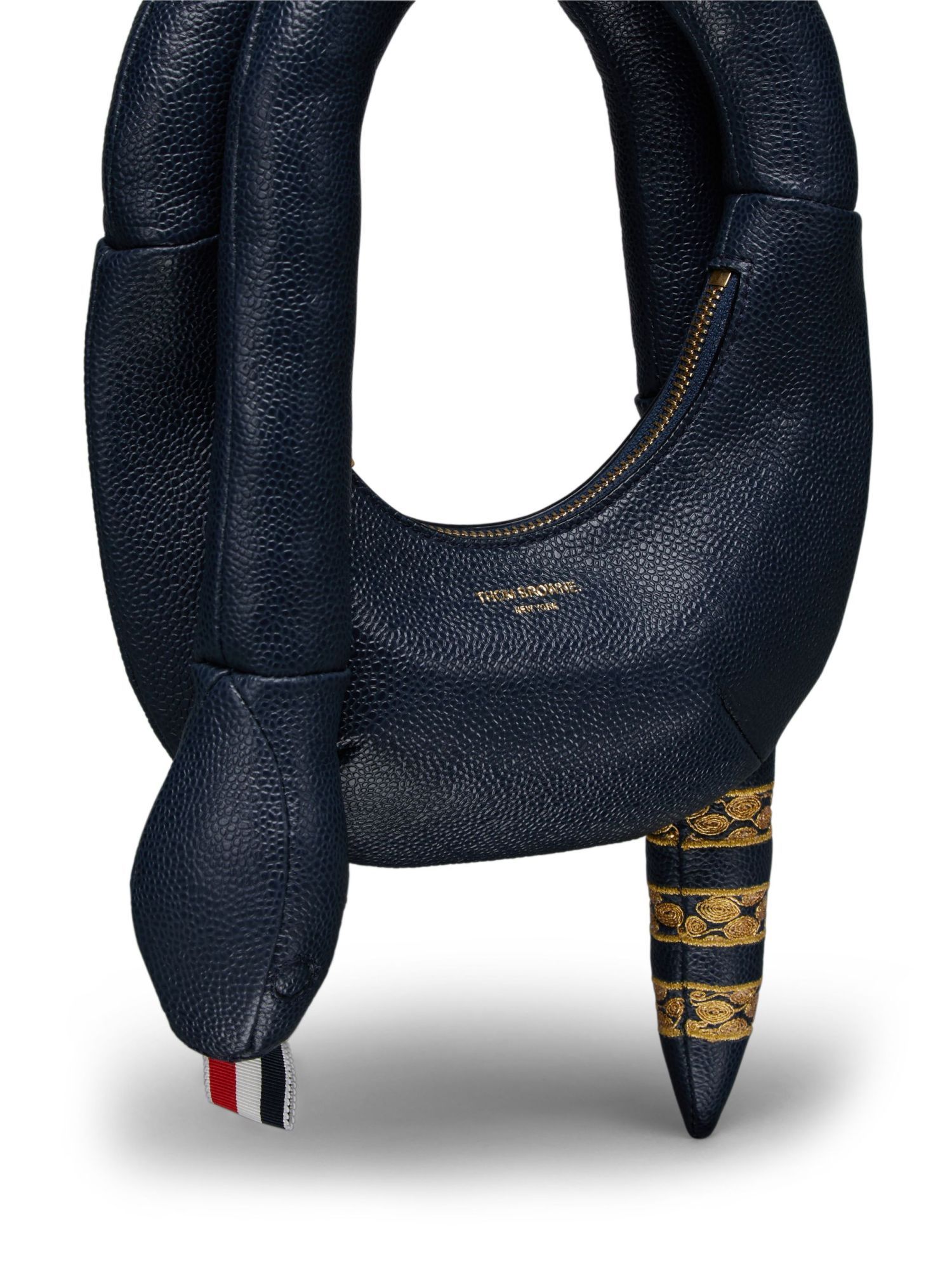Shop Thom Browne Mini Snake Shoulder Bag In Black
