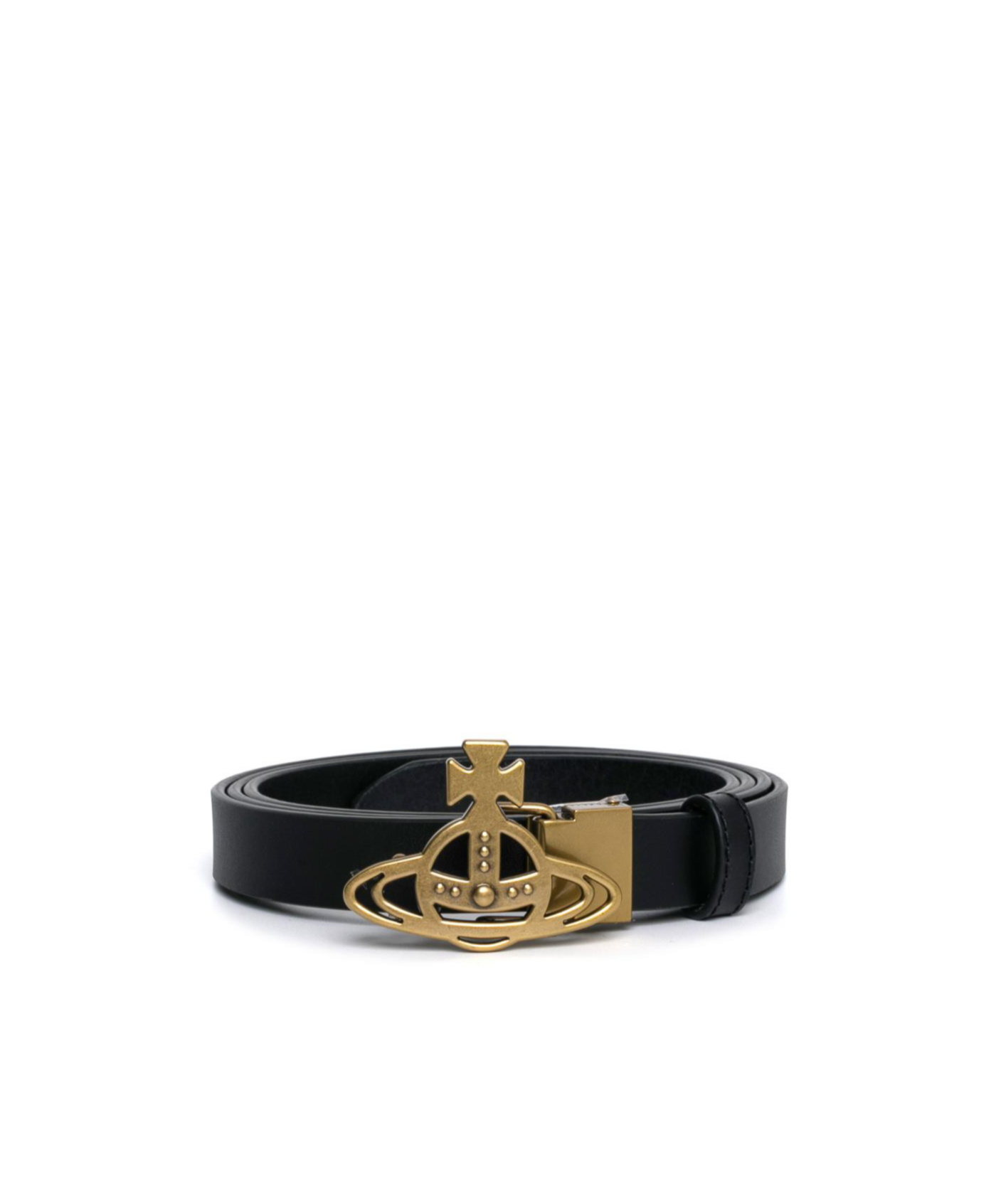 Vivienne Westwood Line Orb-buckle Belt In Black
