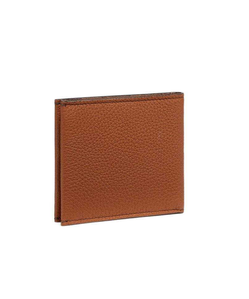 Zegna Logo-plaque Leather Wallet In Brown