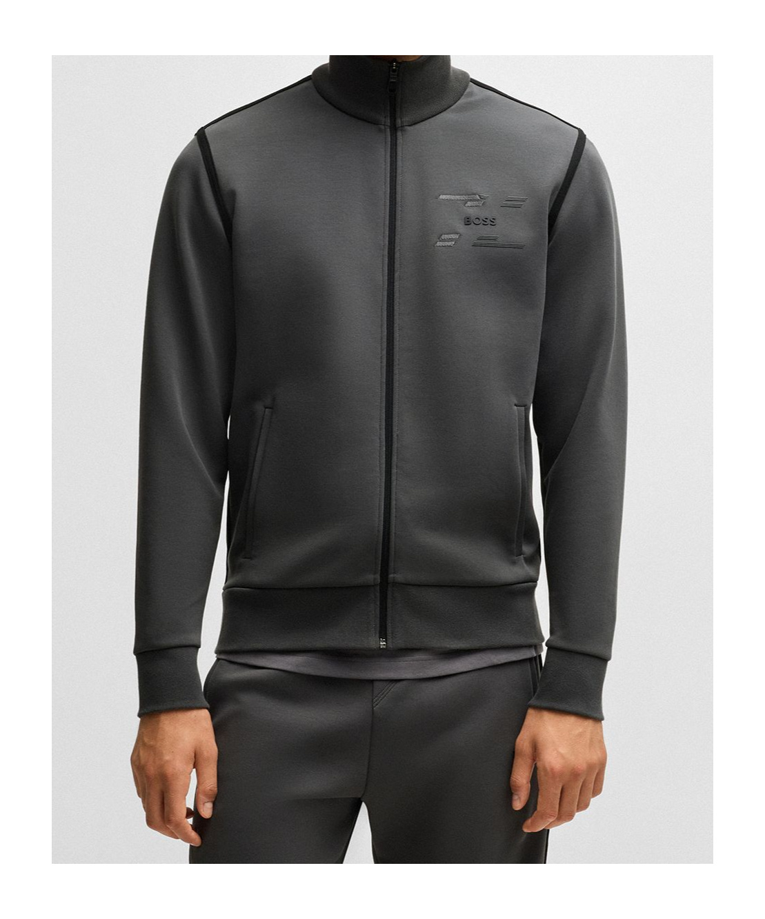 Hugo Boss Zip-up Sweatshirt With Logo Artwork