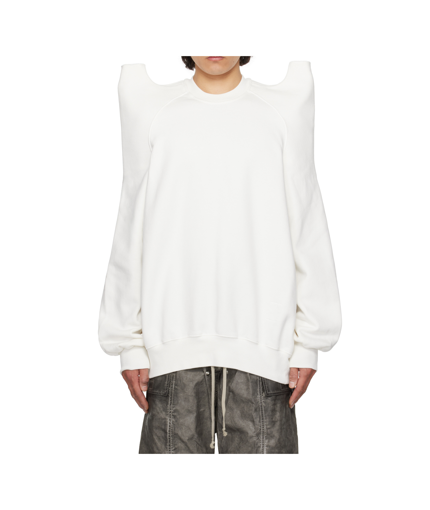 Rick Owens Drkshdw Off-white Hollywood Tecsweat Sweatshirt In Milk Color