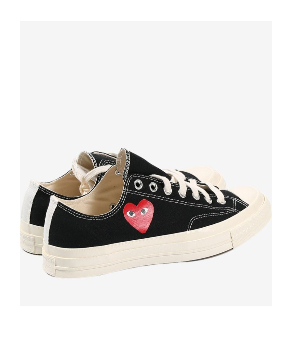 Comme Des Garçons Play Chuck Taylor Red Heart Sneakers In Black