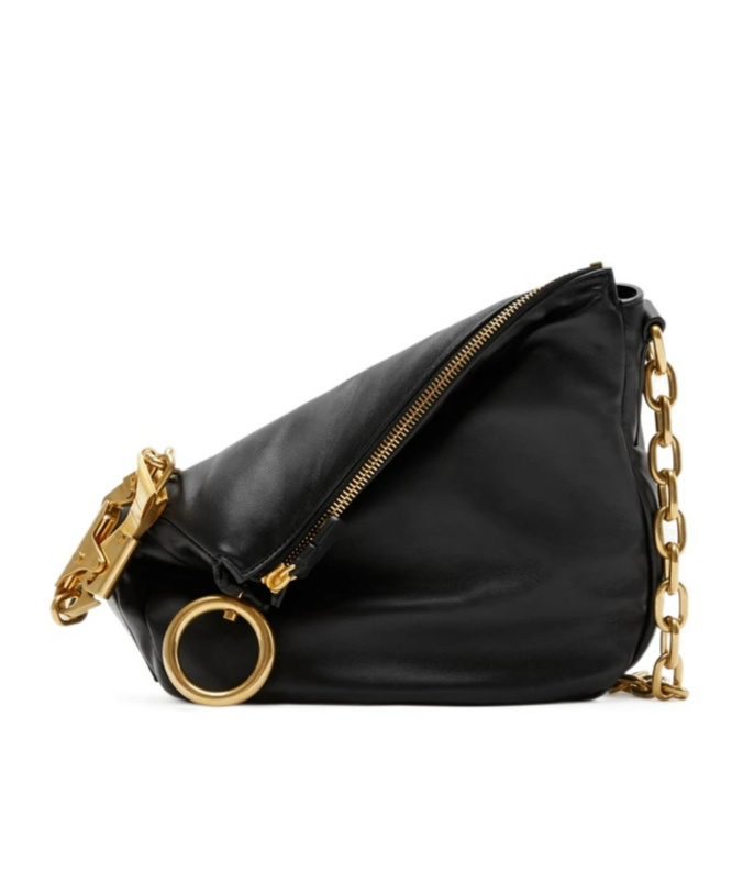 Burberry Small Knight Chain-linked Puffy Shoulder Bag In Black