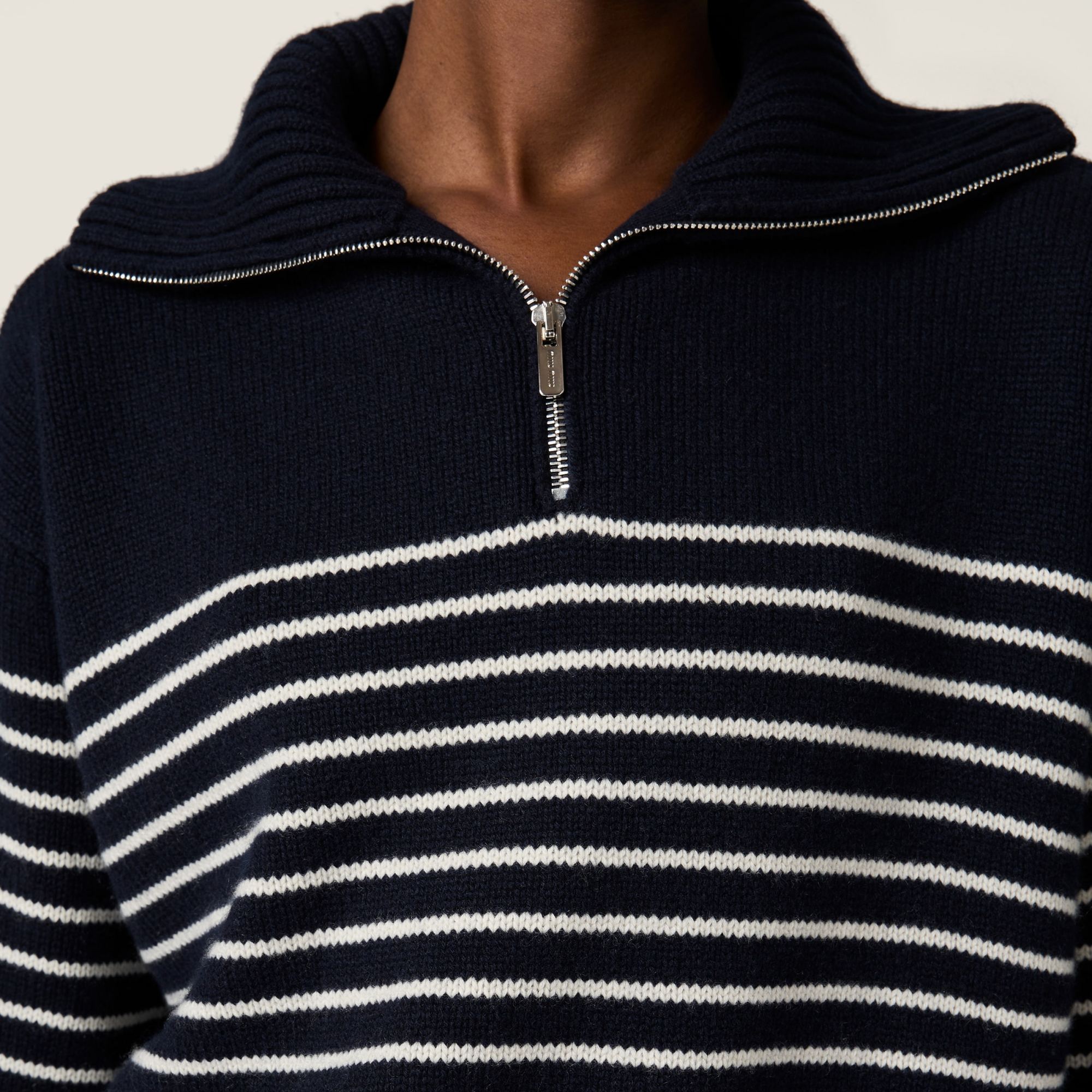 Miu Miu Cashmere Sweater With Ribbed Cuffs And Hem In Black