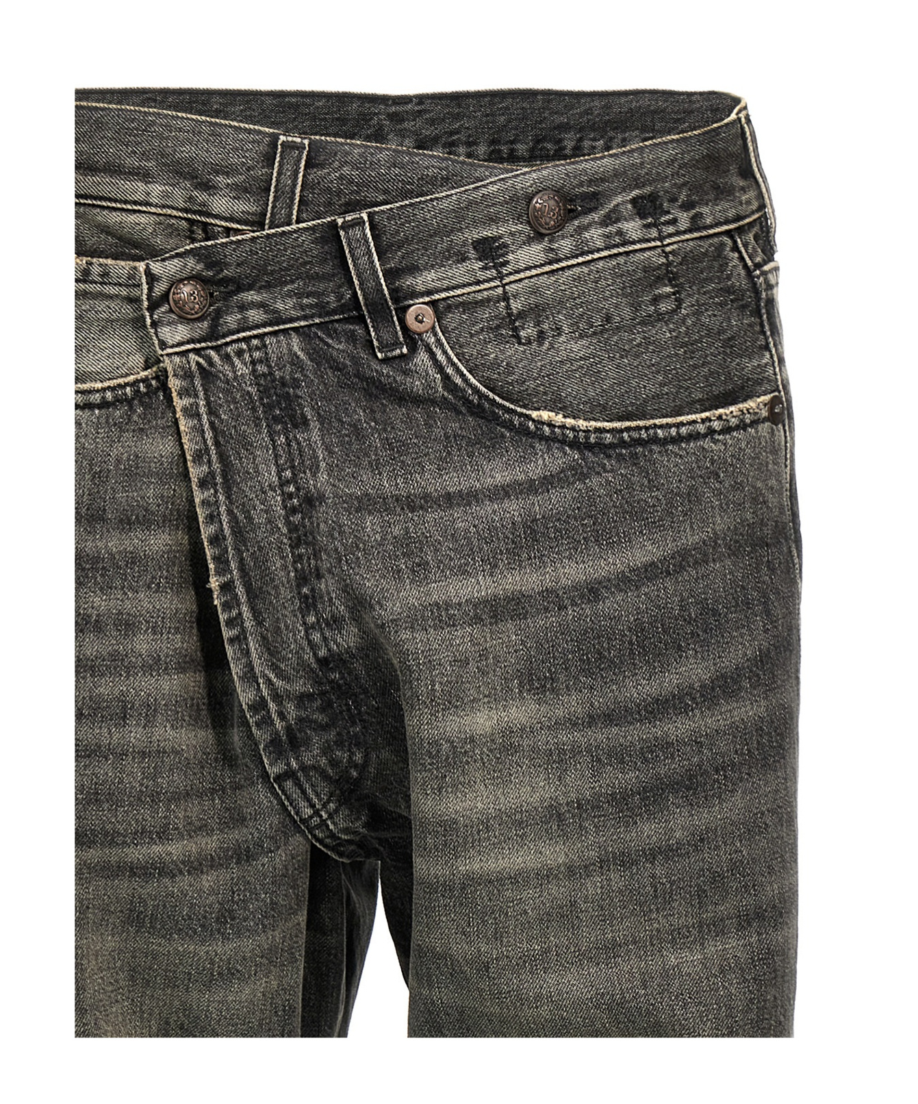 R13 Asymmetrical Jeans In Black
