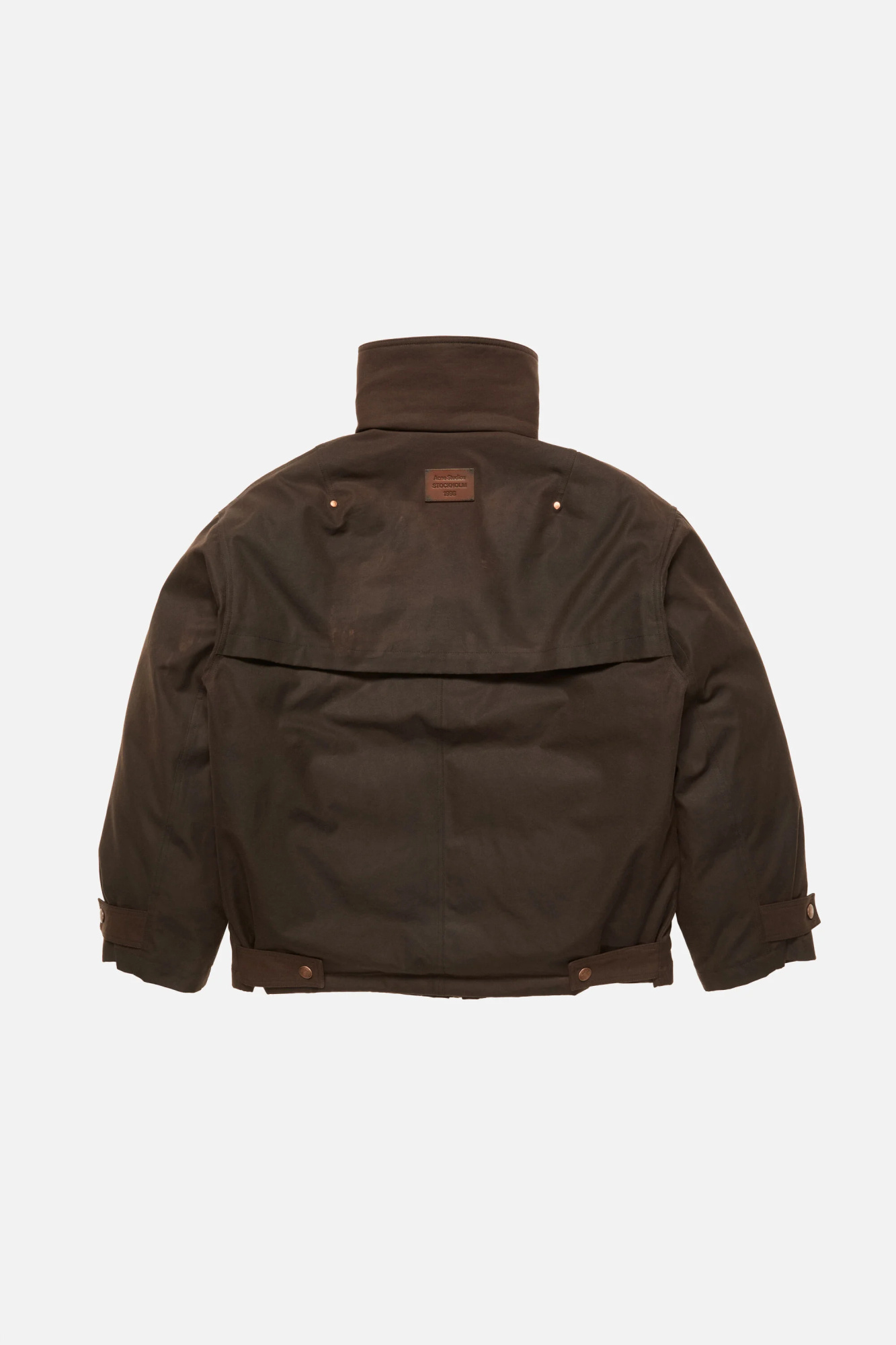 Acne Studios Long-sleeved Down Jacket In Dark Brown