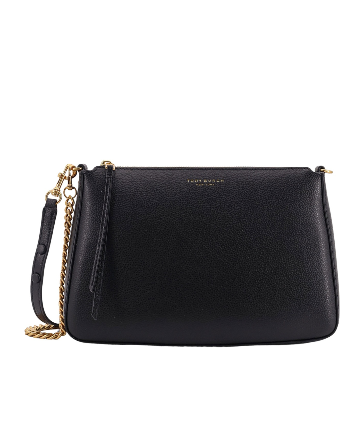 Tory Burch Leather Shoulder Bag Chain Strap In Black