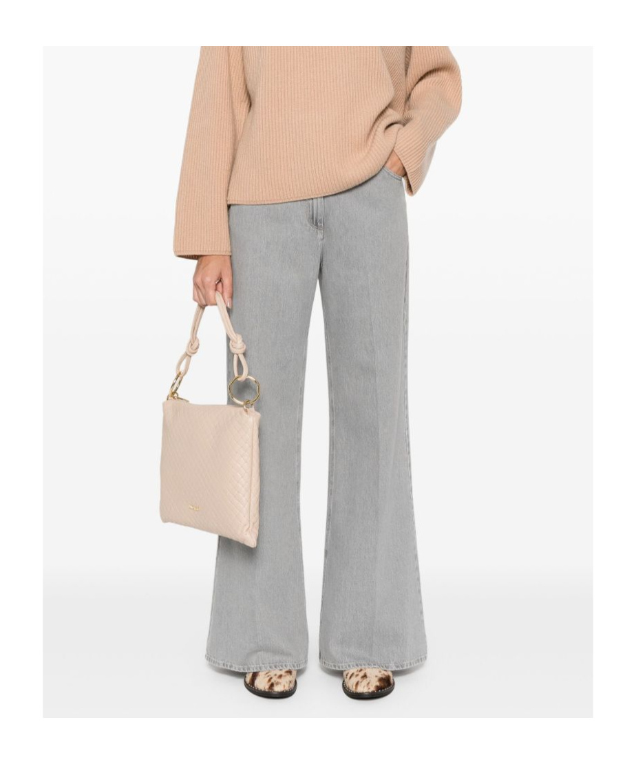 Forte Forte Wide-leg Denim Trousers Five Pockets In Gray