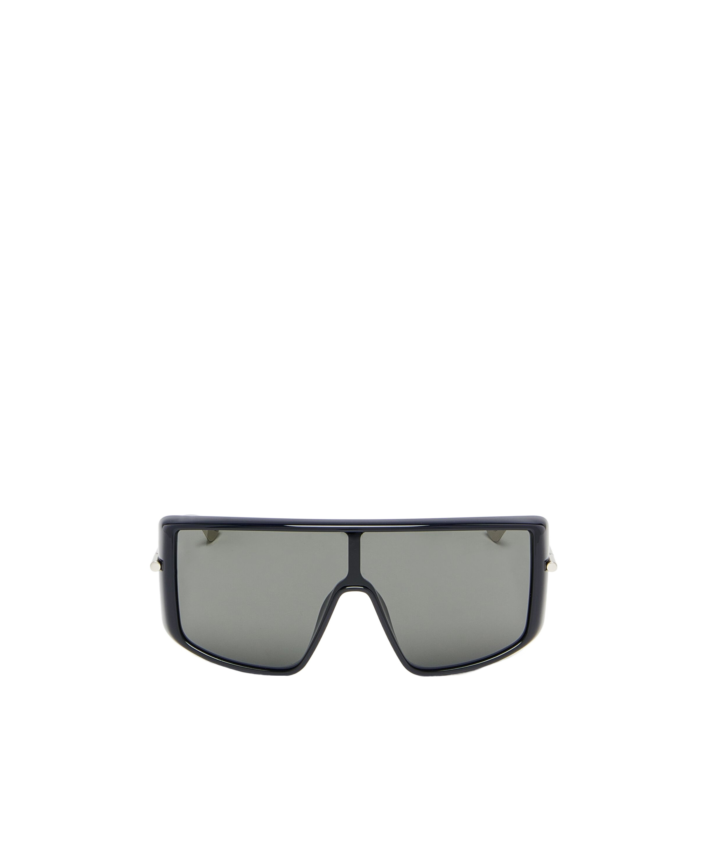 Alexander Mcqueen T-bar Visor Sunglasses In Black/silver In Gray