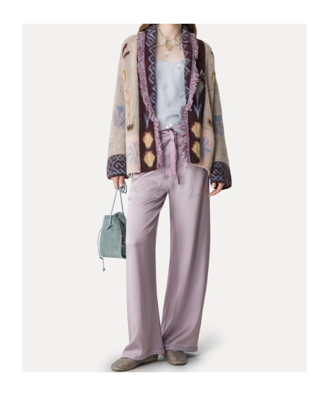 Forte Forte Longline Cardigan In Baby Alpaca Wool In Multi