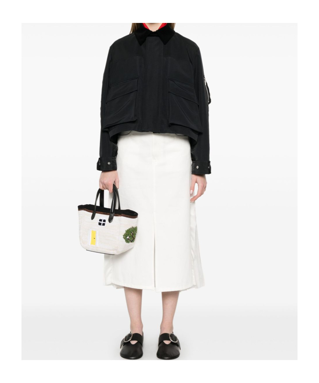 Sacai Women's Nylon Zipped Jacket In Black