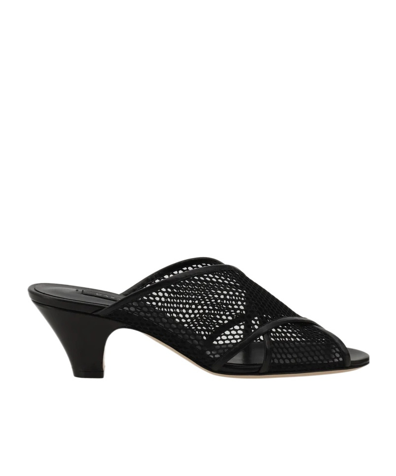 Casadei Mesh Crossover Kitten Heel Sandals