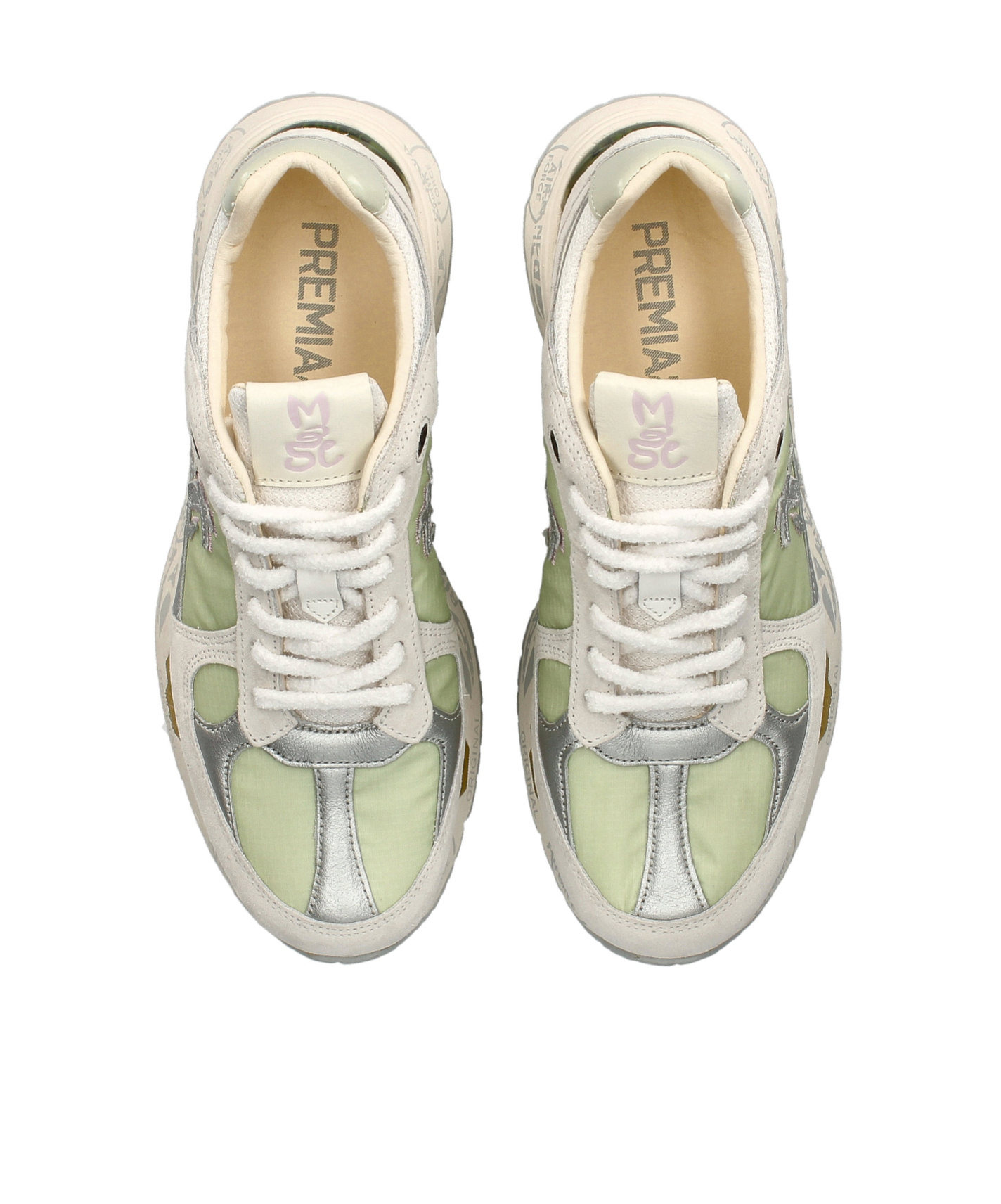 Premiata Round Head Fastened With Low-top Casual Sneakers In White