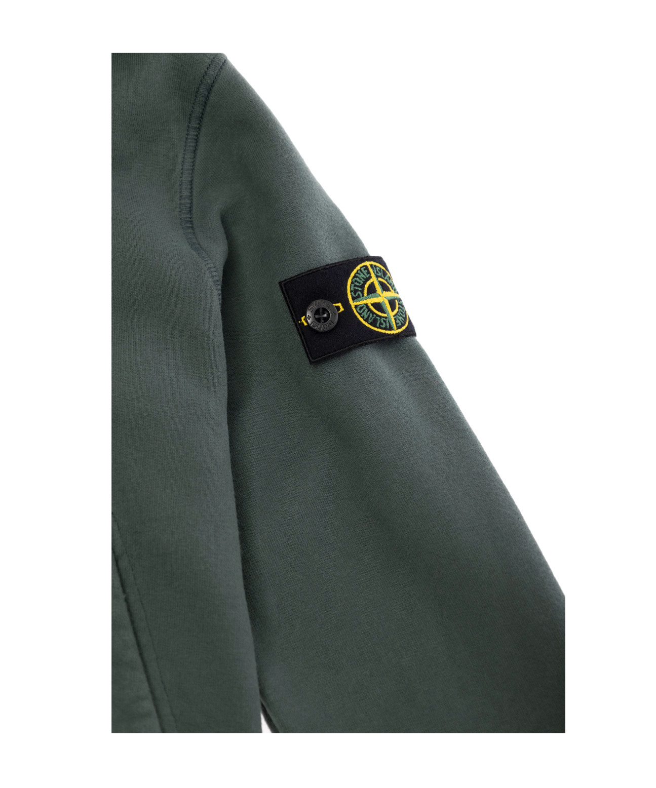Stone Island Compass-badge Zip-up Hoodie In Green