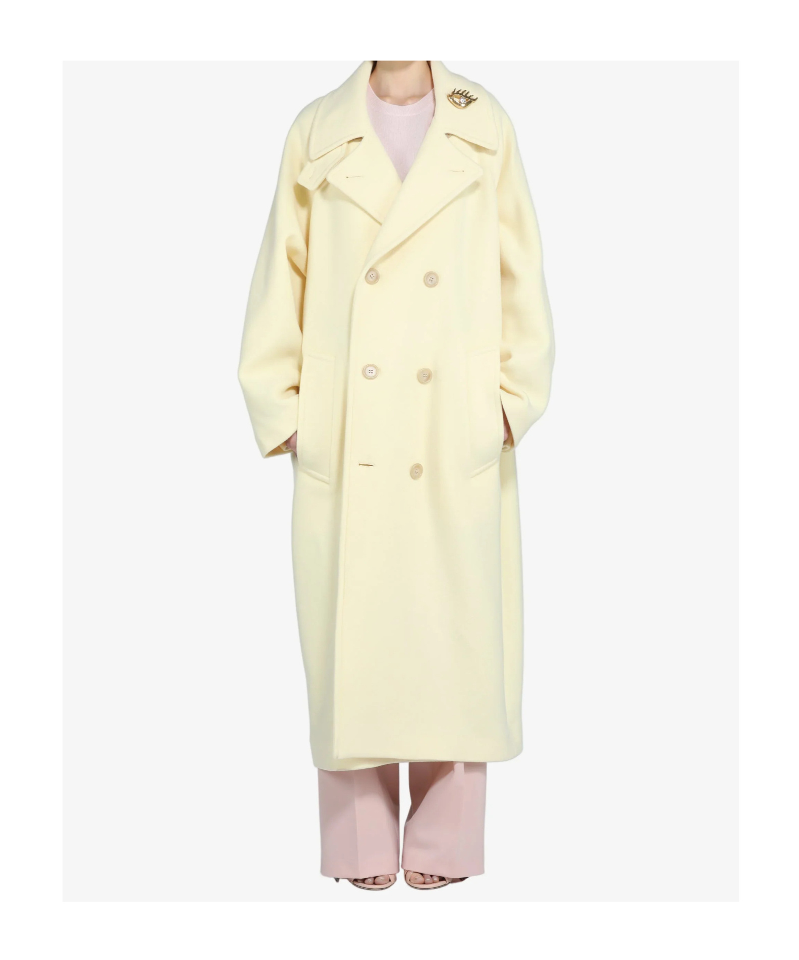 N°21 N21 Double-breasted Overcoat In Metallic