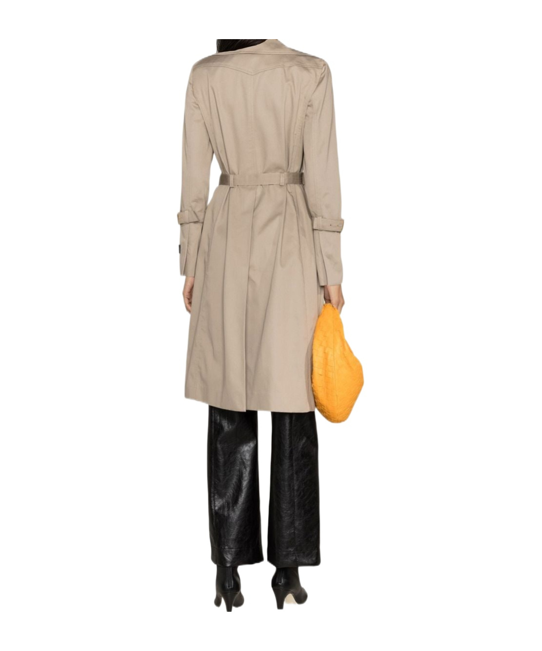 Patou Trench Coat Featuring Notched Lapels In Brown