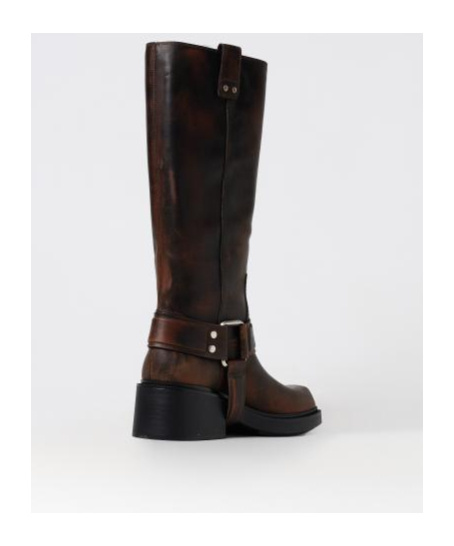 Vic Matie Saddle Calf-length Boots In Black
