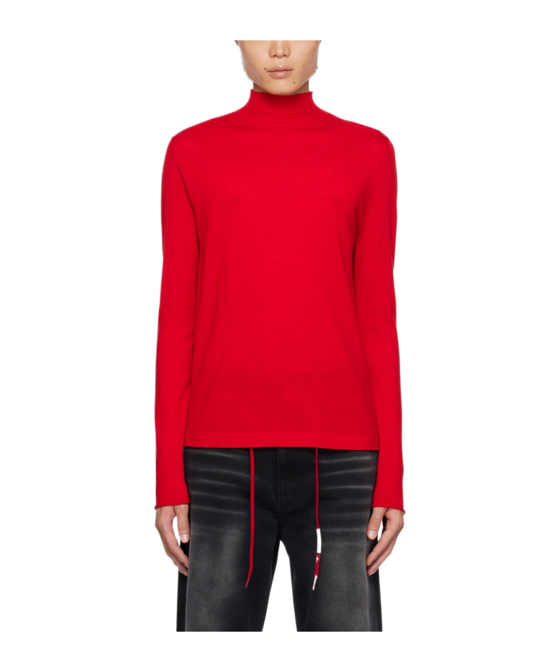 Marni High-neck Long-sleeved Sweater In Red