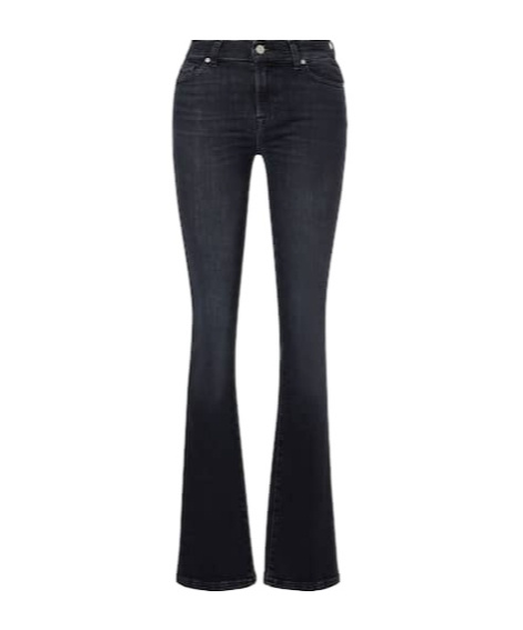 7 For All Mankind Bootcut Mid-rise Flared Jeans In Black