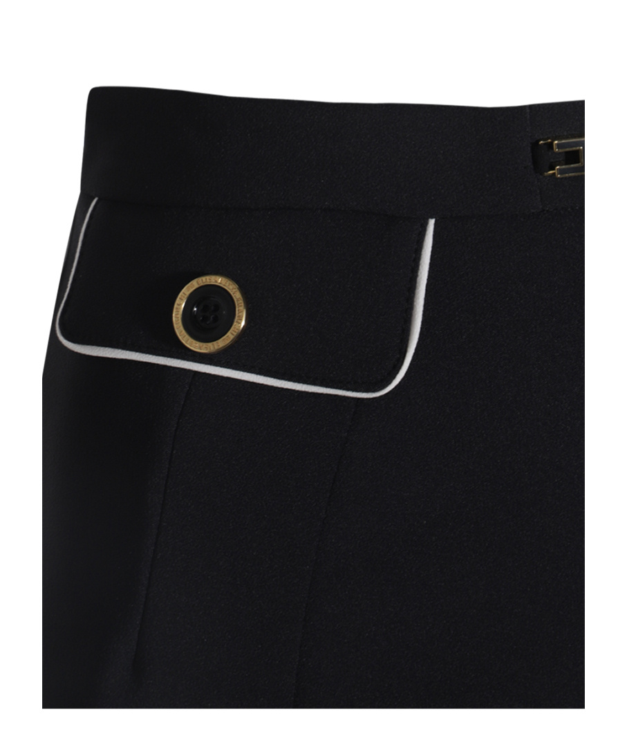 Elisabetta Franchi Horse-collar Button-down Skirt In Black