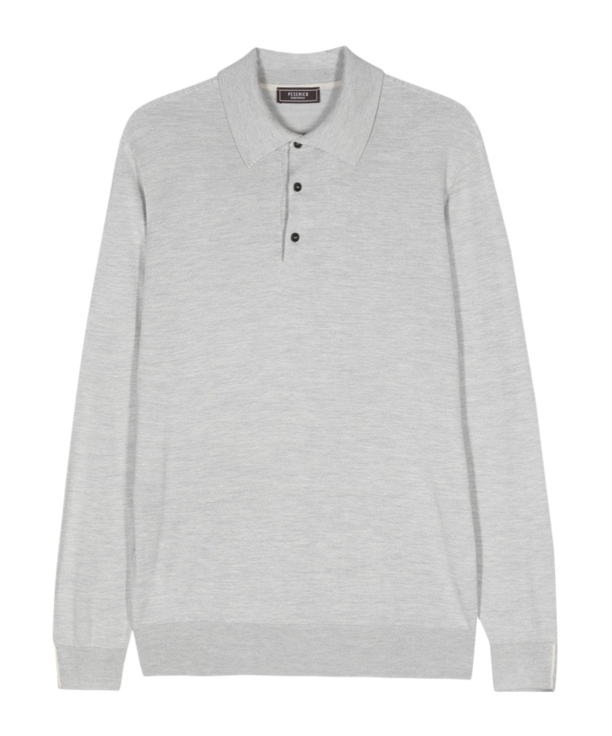 Peserico Long-sleeved Polo Shirt In Gray